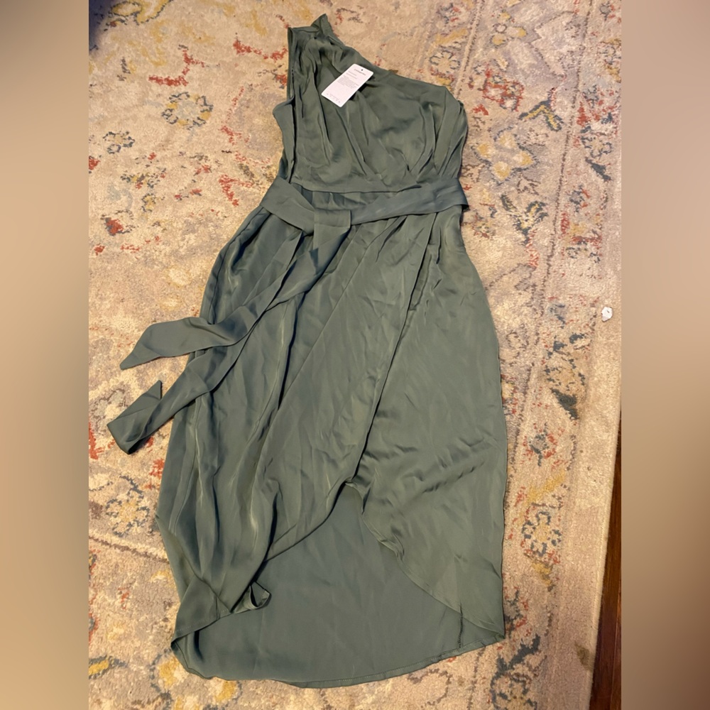 Pretty Garden sage green one shoulder dress size L